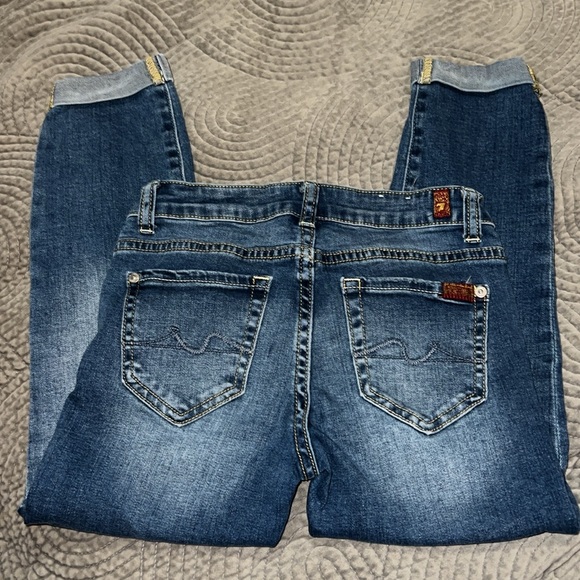 Women's Blue Distressed Jeans - Picture 5 of 5